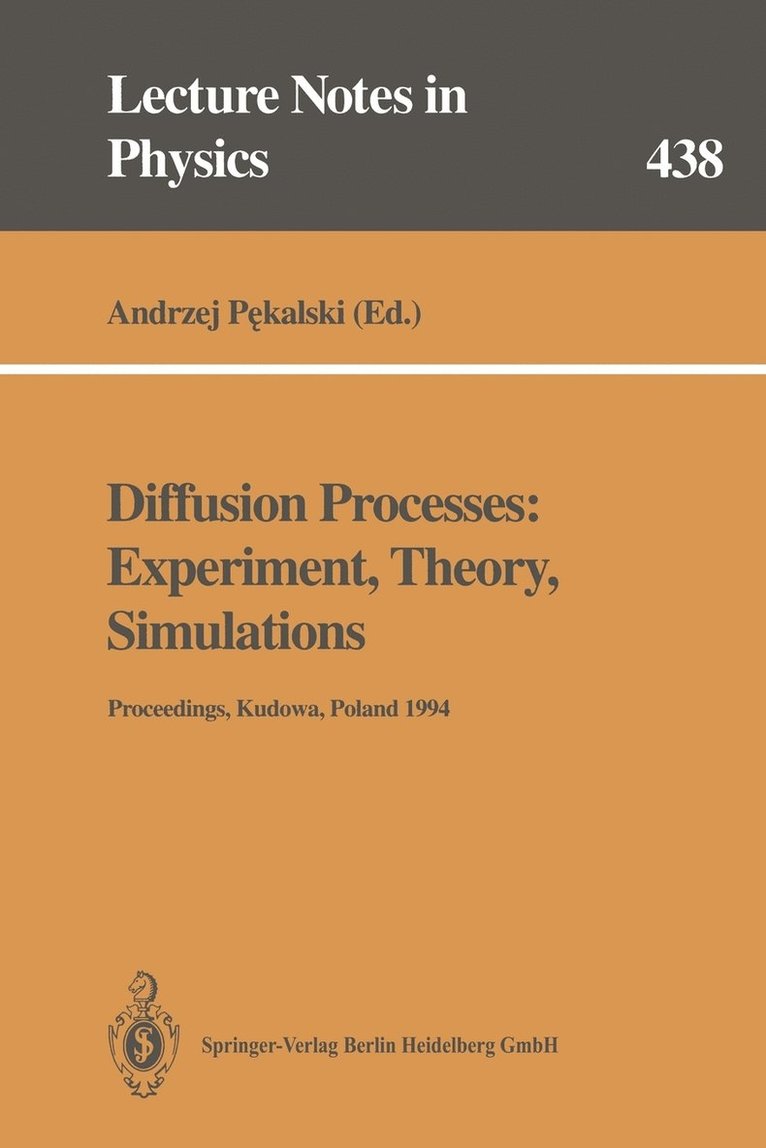 Diffusion Processes: Experiment, Theory, Simulations 1