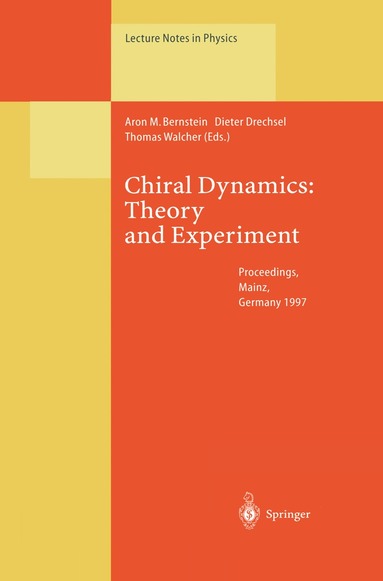 Aron Bernstein, Dieter Drechsel, Thomas Walcher - Chiral Dynamics: Theory and Experiment, Häftad