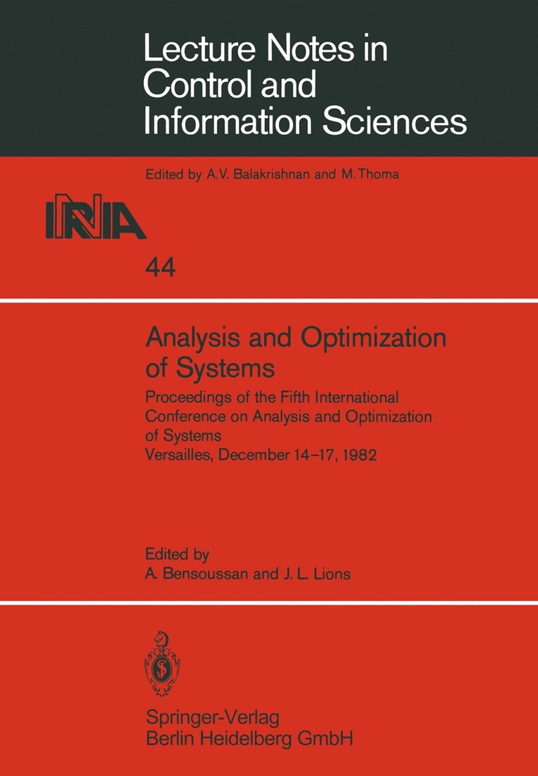 A. Bensoussan, J. L. Lions - Analysis and Optimization of Systems, Häftad