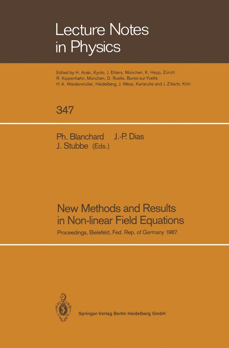 Philippe Blanchard, Joao-Paulo Dias, Joachim Stubbe - New Methods and Results in Non-linear Field Equations, Häftad