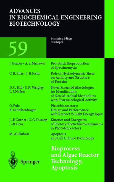 Thomas Scheper - Bioprocess and Algae Reactor Technology, Apoptosis, Häftad