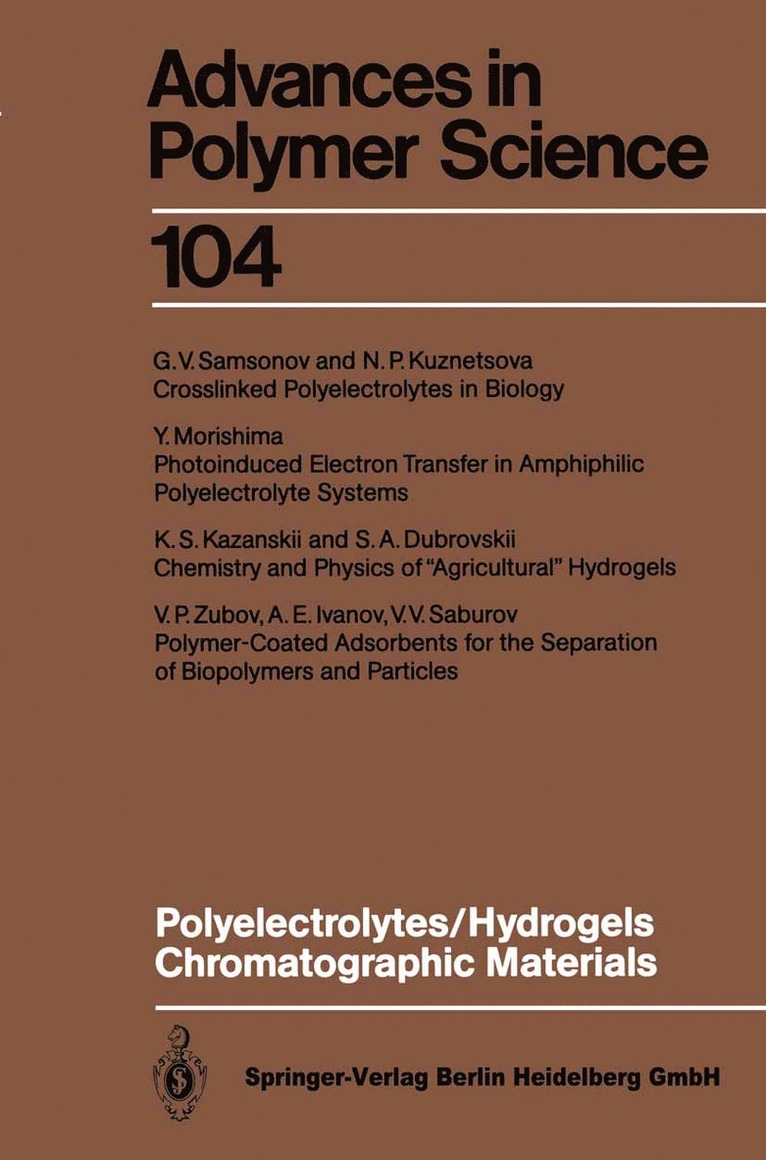 Polyelectrolytes Hydrogels Chromatographic Materials 1