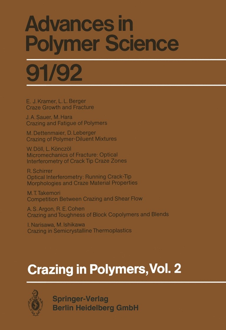H.H. Kausch, H. H. Kausch - Crazing in Polymers Vol. 2, Häftad