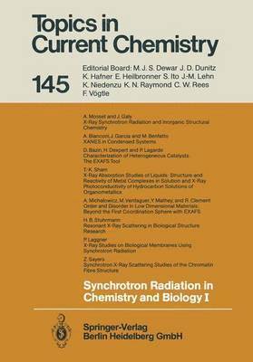 Eckhard Mandelkow - Synchrotron Radiation in Chemistry and Biology I, Häftad