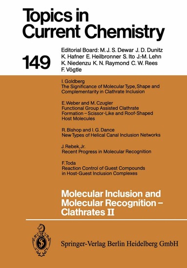 Edwin Weber - Molecular Inclusion and Molecular Recognition — Clathrates II, Häftad