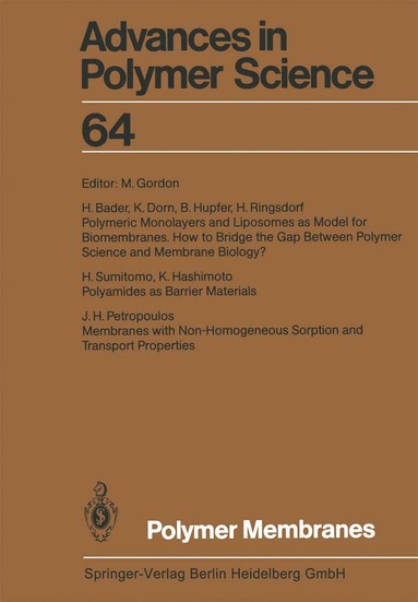 M. Gordon - Polymer Membranes, Häftad