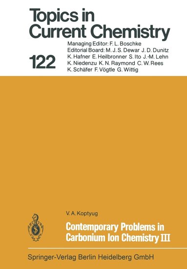 bokomslag Contemporary Problems in Carbonium Ion Chemistry III