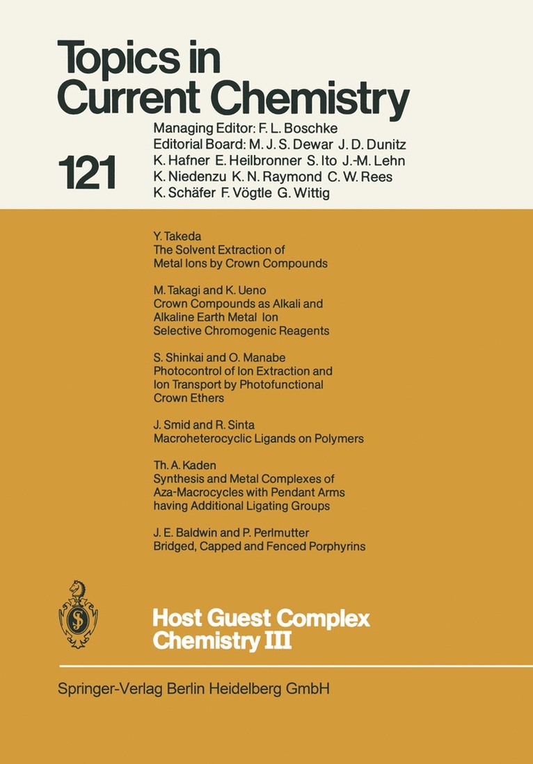 F. Vögtle, E. Weber - Host Guest Complex Chemistry III, Häftad