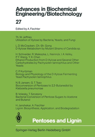 Y. K. Chan, A. Fiechter, Ch.-Sh. Gong, N. B. Jansen, H. Janshekar, Th. W. Jeffries, C. P. Kurtzman, R. Maleszka, L. D. McCracken, L. Neirinck, H. Schneider, T. Szczesny, G. T. Tsao, I. A. Veliky, B. Volesky, P. Y. Wang - Pentoses and Lignin, Häftad