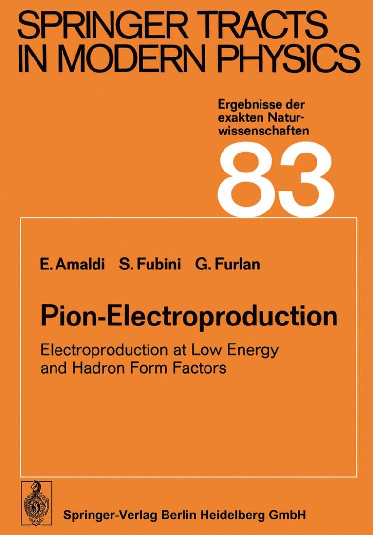 Edoardo Amaldi, Sergio Fubini, Giuseppe Furlan - Pion-Electroproduction, Häftad