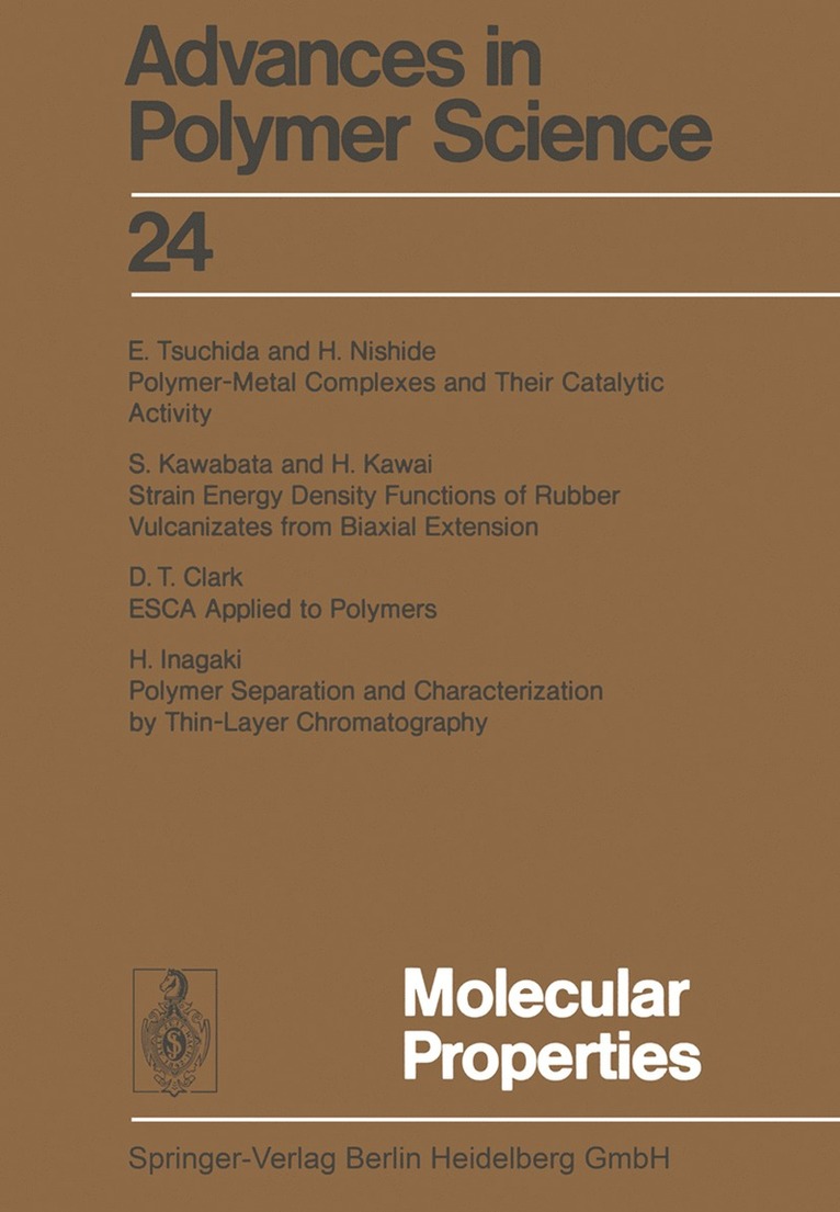 Hans-Joachim Cantow, Gino Dall’Asta, Karel Dušek, John D. Ferry, Hiroshi Fujita, Manfred Gordon, Werner Kern, Giulio Natta, Seizo Okamura, Charles G. Overberger, Takeo Saegusa, Günter Victor Schulz, William P. Slichter, John K. Stille, Gino Dall'asta, Gino Dall Asta, Gino Dall'Asta, Karel Du¿ek - Molecular Properties, Häftad