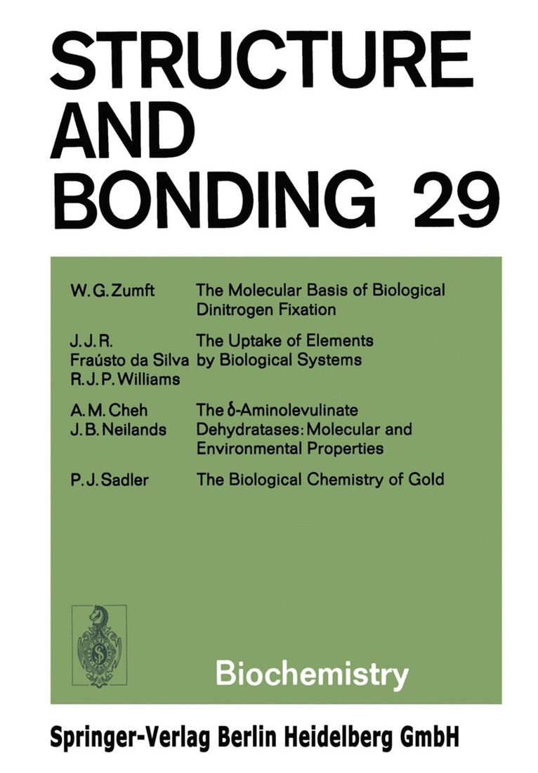 Jack D. Dunitz, Peter Hemmerich, James A. Ibers, C. Klixbüll Jørgensen, Joe B. Neilands, Dirk Reinen, Robert Joseph P. Williams - Structure and Bonding, Häftad