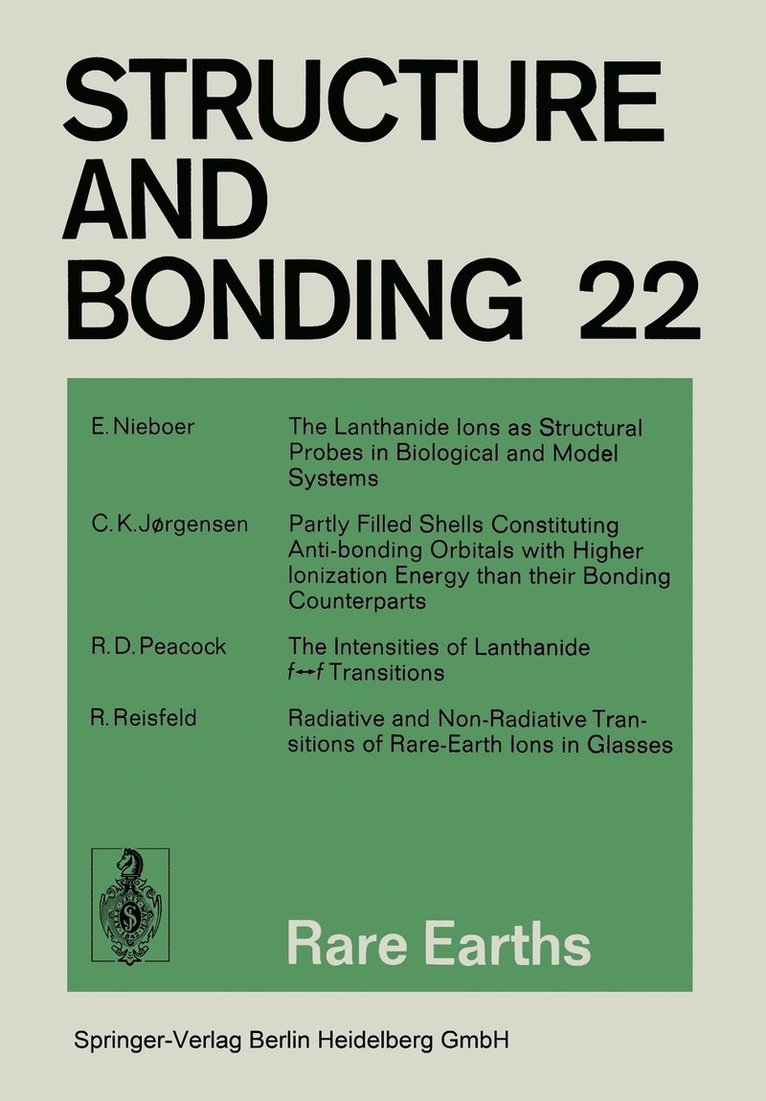 E. Nieboer, C. Klixbüll Jørgensen, R. D. Peacock, R. Reisfeld, C. Klixbull Jorgensen - Rare Earths, Häftad