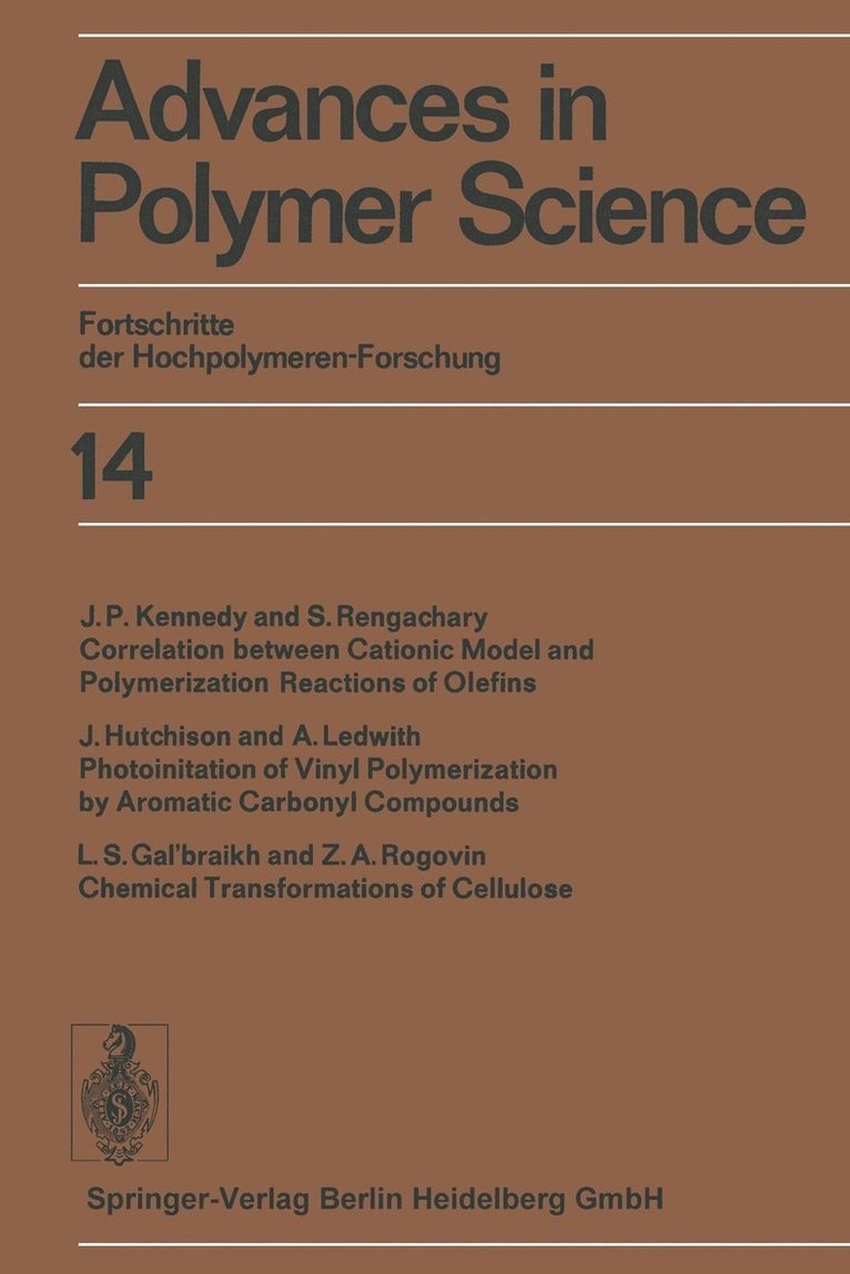 Prof. Dr. H.-J. Cantow, Prof. Dr. G. Dall’Asta, Prof. Dr. J. D. Ferry, Prof. Dr. H. Fujita, Prof. Dr. M. Gordon, Prof. Dr. W. Kern, Prof. Dr. G. Natta, Prof. Dr. S. Okamura, Prof. Dr. C. G. Overberger, Prof. Dr. W. Prins, Prof. Dr. G. V. Schulz, Dr. William P. Slichter, Prof. Dr. A. J. Staverman, Prof. Dr. J. K. Stille, Prof. Dr. H. A. Stuart, Prof Dr H. -J Cantow, Prof Dr G. Dall'asta, Prof Dr H. Cantow, Prof Dr G. Dall Asta, H. -J. Cantow, W. Prins, G. V. Schulz, William P. Slichter, A. J. Staverman, J. K. Stille, G. Dall'Asta, H. A. Stuart, J. D. Ferry, H. Fujita, M. Gordon, W. Kern, G. Natta, S. Okamura, C. G. Overberger - Advances in Polymer Science, Häftad