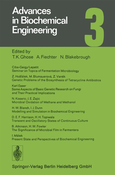 T. K. Ghose, A. Fiechter, N. Blakebrough - Advances in Biochemical Engineering, Häftad