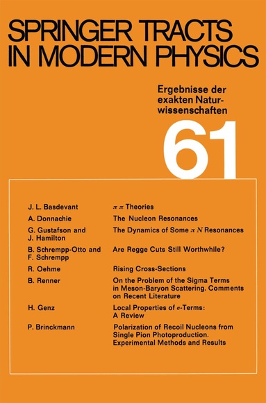 G. Höhler - Springer Tracts in Modern Physics, Häftad