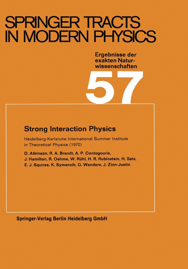 Strong Interaction Physics 1