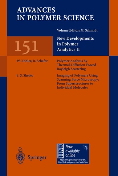 Manfred Schmidt - New Developments in Polymer Analytics II, Häftad