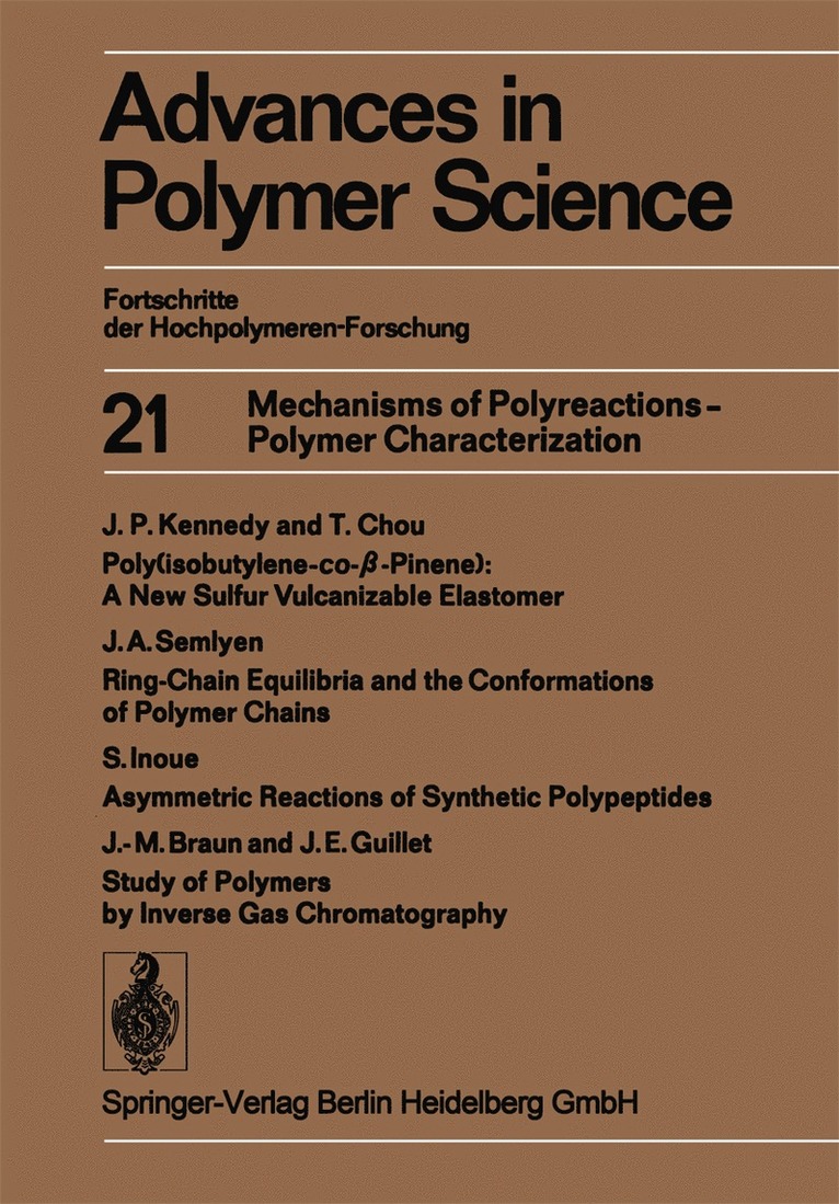 Mechanisms of Polyreactions  Polymer Characterization 1