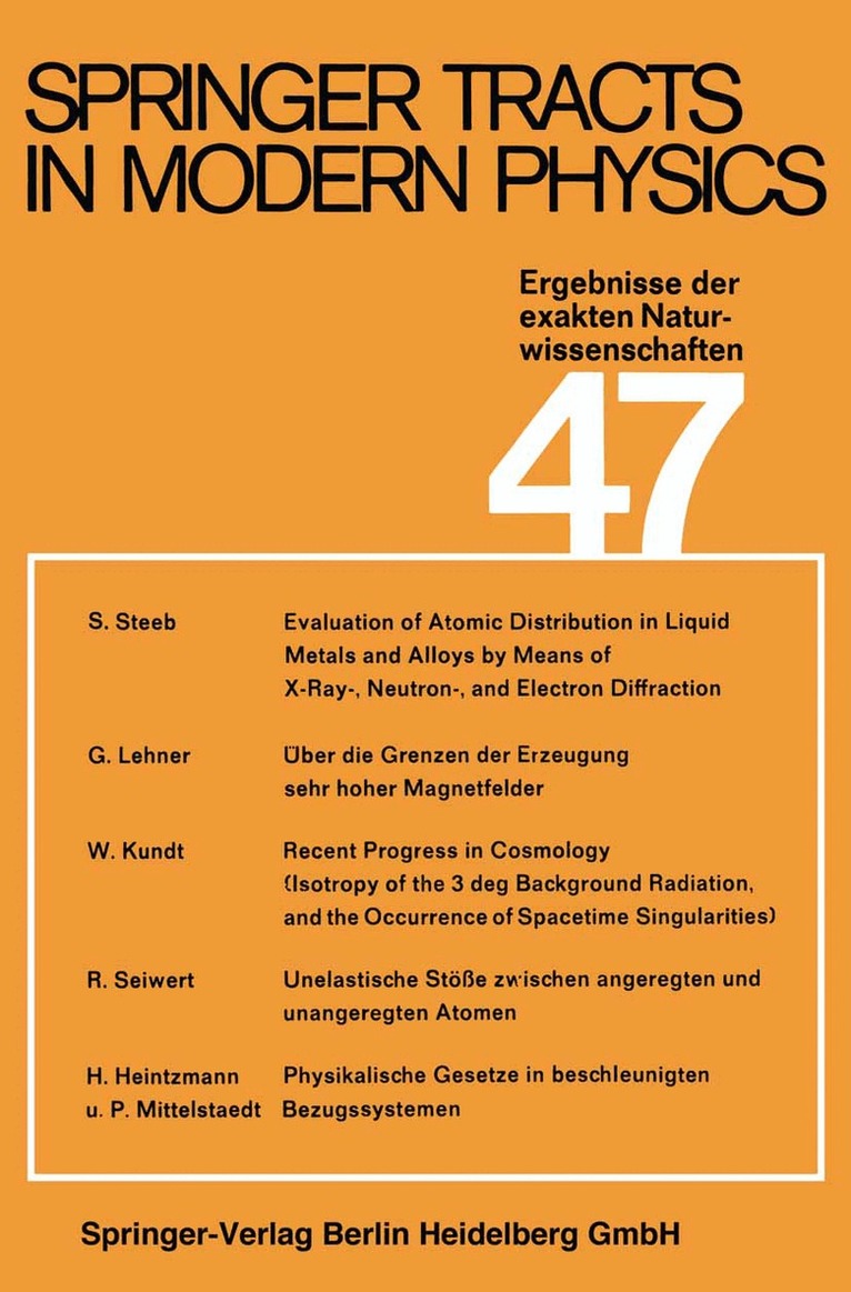 G. Höhler - Springer Tracts in Modern Physics, Häftad