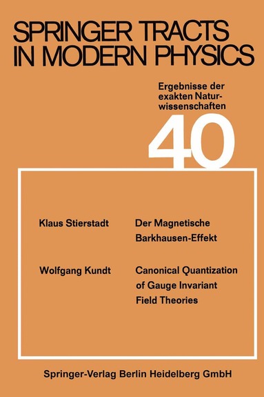 bokomslag Springer Tracts in Modern Physics