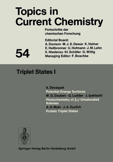 Kendall N. Houk, Christopher A. Hunter, Michael J. Krische, Jean-Marie Lehn, Steven V. Ley, Massimo Olivucci, Joachim Thiem, Margherita Venturi, Pierre Vogel, Chi-Huey Wong, Henry N. C. Wong, Hisashi Yamamoto - Triplet States I, Häftad