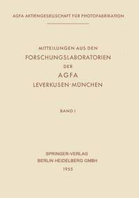 bokomslag Mitteilungen aus den Forschungslaboratorien der AGFA, Leverkusen-Mnchen