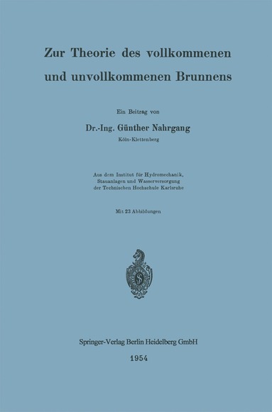 bokomslag Zur Theorie des vollkommenen und unvollkommenen Brunnens