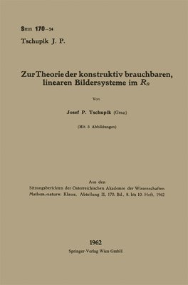 bokomslag Zur Theorie der konstruktiv brauchbaren, linearen Bildersysteme im Rn