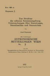 bokomslag Zur Struktur der nheren Sonnenumgebung. Untersuchungen ber Sterntrupps, Sternfamilien und Sternstrme
