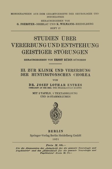 bokomslag III. Zur Klinik und Vererbung der Huntingtonschen Chorea