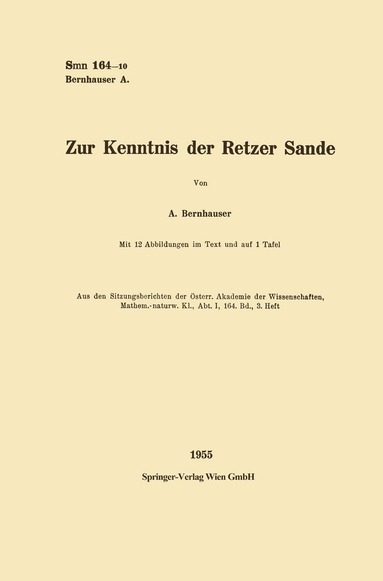 Augustin Bernhauser - Zur Kenntnis der Retzer Sande, Häftad