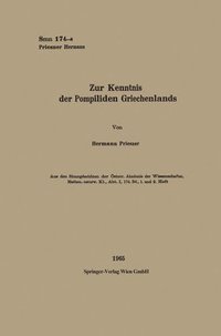 bokomslag Zur Kenntnis der Pompiliden Griechenlands