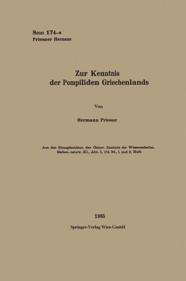 Zur Kenntnis der Pompiliden Griechenlands 1