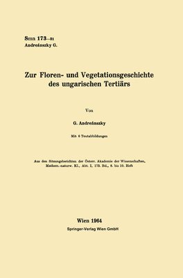 Zur Floren- und Vegetationsgeschichte des ungarischen Tertirs 1