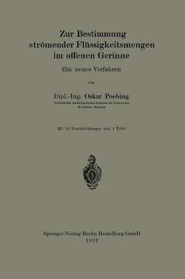 bokomslag Zur Bestimmung strmender Flssigkeitsmengen im offenen Gerinne