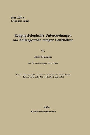 bokomslag Zellphysiologische Untersuchungen am Kallusgewebe einiger Laubhölzer