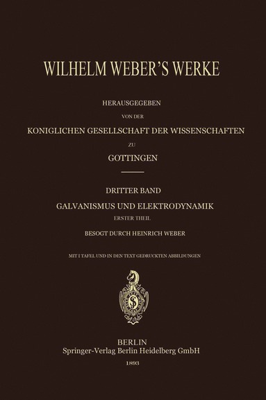 bokomslag Wilhelm Weber's Werke