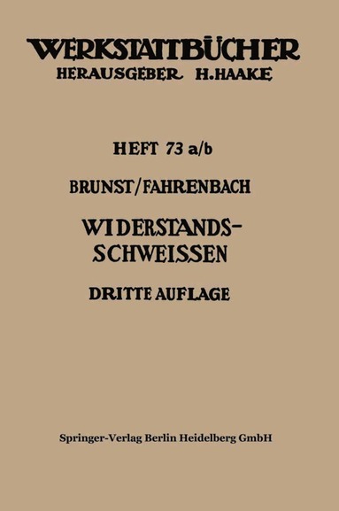 bokomslag Widerstandsschweißen