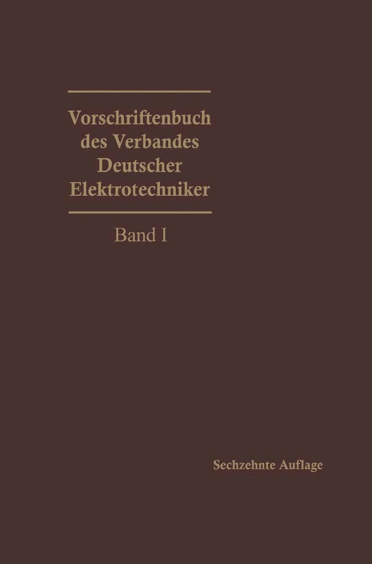 Vorschriftenbuch des Verbandes Deutscher Elektrotechniker 1