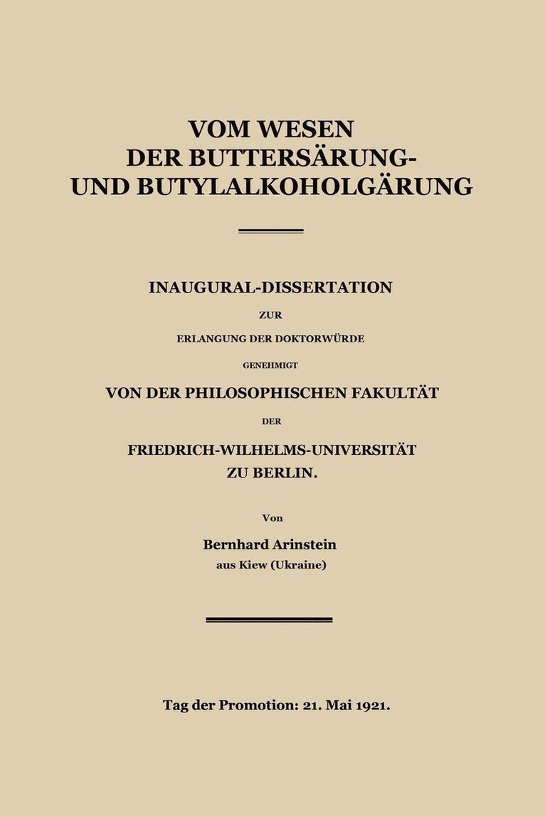 Vom Wesen der Buttersure- und Butylalkoholgrung 1