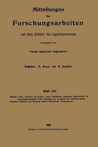 bokomslag Mitteilungen ber Forschungsarbeiten auf dem Gebiete des Ingenieurwesens