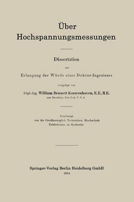 William Bennett Kouwenhoven - Über Hochspannungsmessungen, Häftad