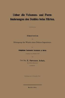 bokomslag Ueber die Volumen- und Formanderungen des Stahles beim Harten