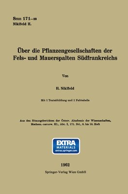 ber die Pflanzengesellschaften der Fels- und Mauerspalten Sdfrankreichs 1