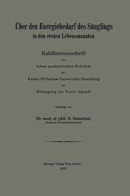 bokomslag ber den Energiebedarf des Suglings in den ersten Lebensmonaten
