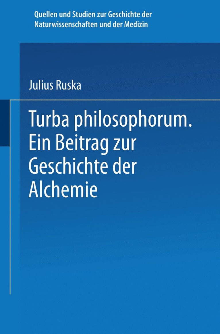 Julius Ruska - Turba Philosophorum, Häftad