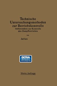 bokomslag Technische Untersuchungsmethoden zur Betriebskontrolle insbesondere zur Kontrolle des Dampfbetriebes