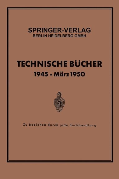 bokomslag Technische Bcher 1945  Mrz 1950