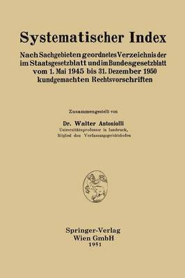 bokomslag Systematischer Index